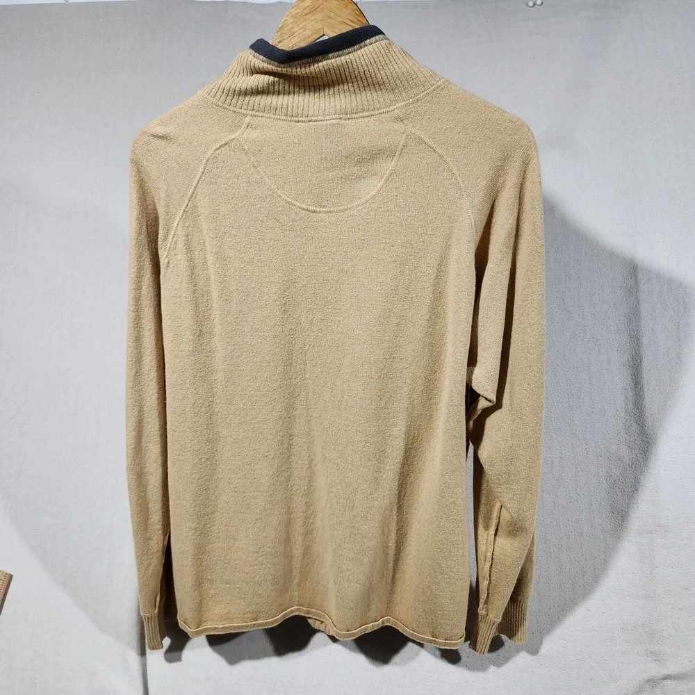 The North Face‎ Mens XL Full Zip Sweater Jacket Beige Gray Trim Outdoors